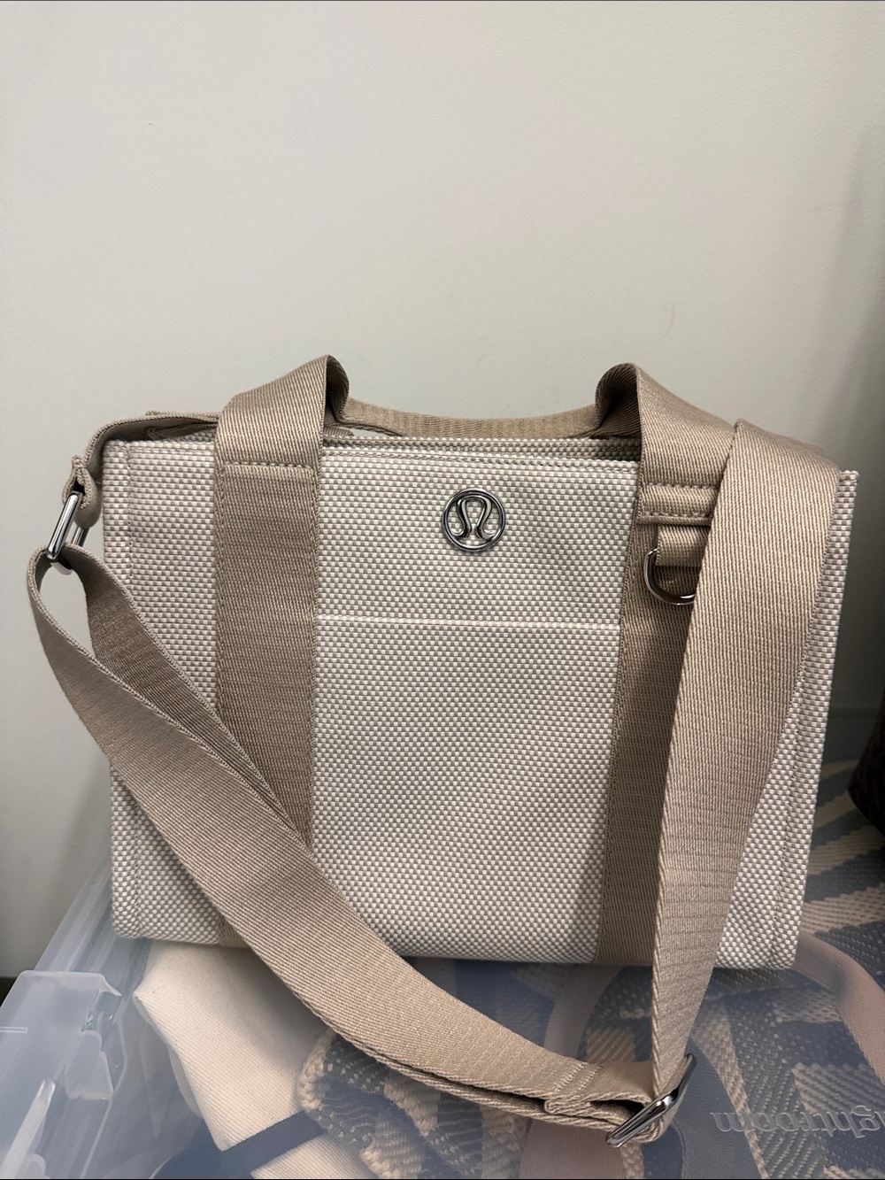 lululemon athletica Cream and Tan Canvas Tote - Picture 3 of 7